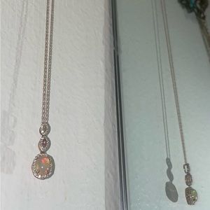 Authentic JK Crown Opal, Pink Tourmaline, and Diamond Necklace in 10K rose gold